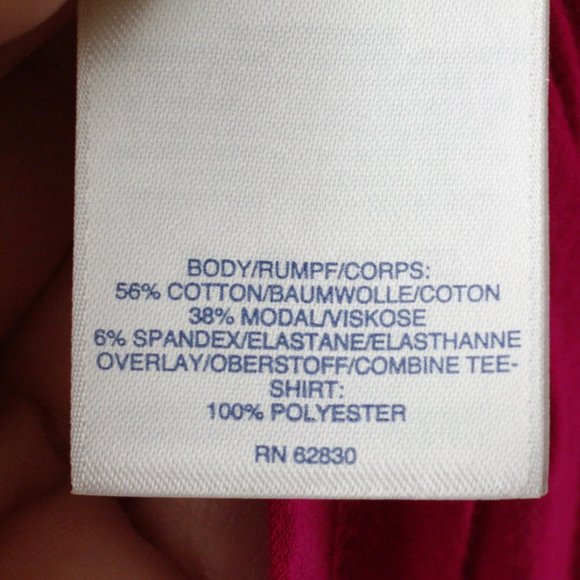 Lands' End Hot Pink Jersey Knit/Poly Combo T-Shirt - Picture 7 of 7